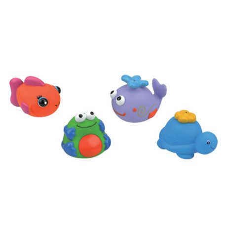 Набор для ванны из 4-х игрушек (черепашка, 
кит, рыбка, лягушка), K’s Kids