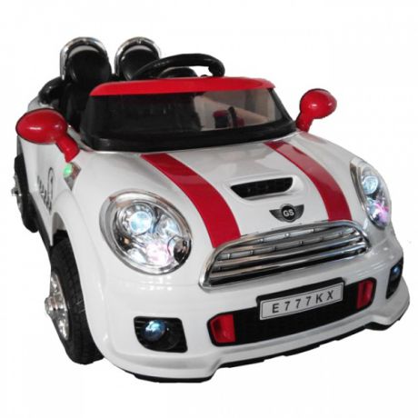 Электромобиль Mini Сooper VIP с мультимедиа и 
ДУ для родителей, белый