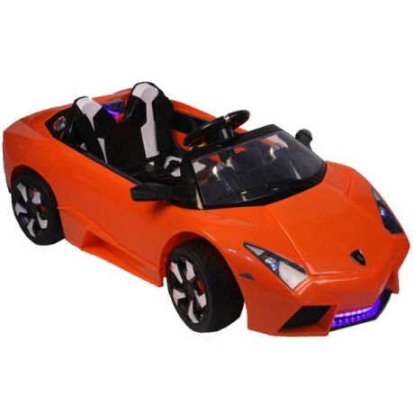 Электромобиль Lamborghini Aventador с MP3/FM и пультом 
управления для родителей , оранжевый
