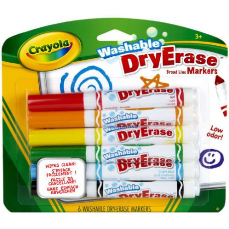 Crayola смываемые фломастеры Dry Erase 6 штук, Crayola