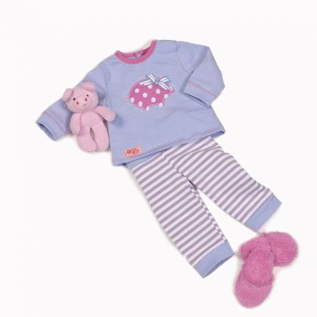 Одежда для куклы 46 см ( ночная пижама, тапочки, 
игрушка), Our Generation