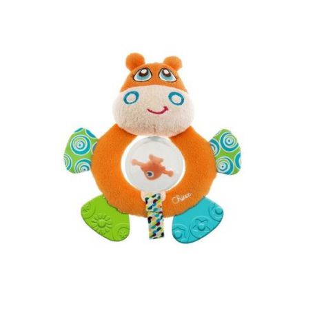 Игрушка погремушка мягкая "Бегемот Hippo" 
3м+, Chicco Toys