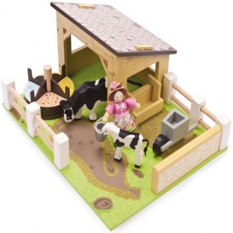 Игровой набор "Коровник с коровами и фермершей", 
Le Toy Van