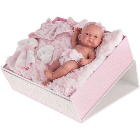 Кукла-младенец Карла в чемодане, розовый, 
26 см, Antonio Juan Munecas