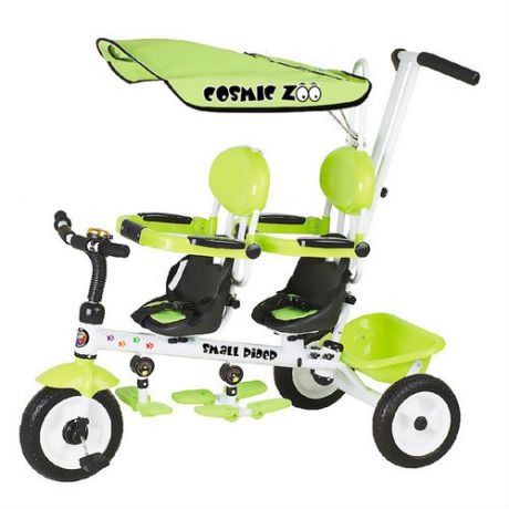Трехколесный велосипед для двоих детей, 
двойни, погодков Small Rider Cosmic Zoo Twins, Small Rider