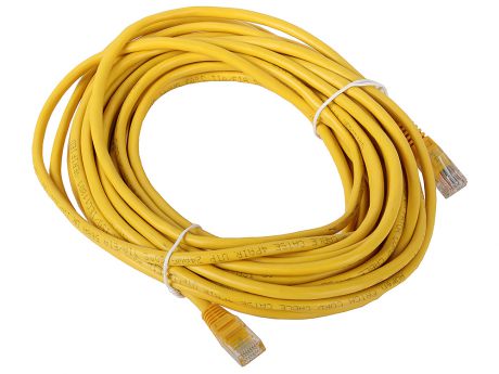 Сетевой кабель 10м UTP 5е, литой patch cord желтый Aopen [ANP511_10M_Y]