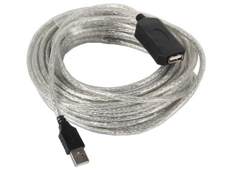 Кабель удлинитель активный(с усилителем) USB 2.0 AM/AF 10м VCOM VUS7049 USB2.0-repeater