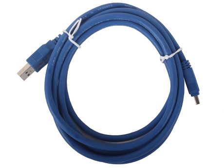 Кабель ORIENT MU-310, кабель USB 3.0 A-mini B USB 3.0 10pin (1.8м), синий