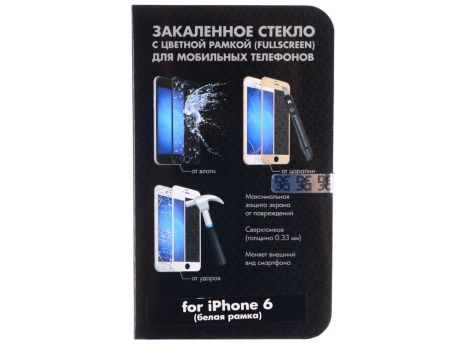 Защитное стекло для Apple iPhone 6 с цветной рамкой, DF DFiColor-03(white)