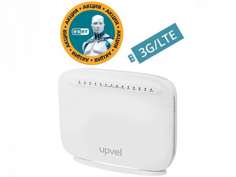 Маршрутизатор UPVEL UR-835VCU Bandle Двухдиапазонный VDSL2 / ADSL2+ / Gigabit Wi-Fi роутер 802.11ac 1600 Мбит/с  + Бонус ESET Nod32 Smart Security 3 м