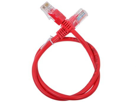 Сетевой кабель 0.5м UTP 5е Neomax NM13001-005R красный, медный, многожильный(7х0,2мм) patch cord, PVC, 24AWG