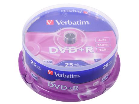 DVD+R Verbatim 4.7Gb 16x 25шт Cake Box