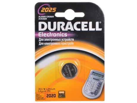 Батарейки DURACELL  CR2025  (10/100/9600) Блистер  1 шт