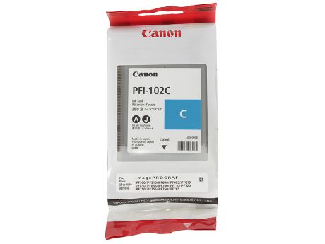 Картридж Canon PFI-102 C для плоттера iPF510/605/610/750. Голубой.