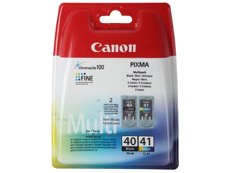 Картридж Canon PG-40/CL-41 для PIXMA MP450/MP170/MP150/iP2200/iP1600/iP6220D/iP6210D/iP22. Чёрный и цветной. 330/310 страниц.
