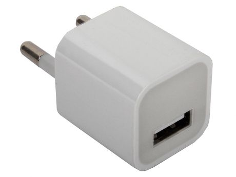 Зарядное устройство/адаптер питания USB от эл.сети Orient PU-2301, выход 5В/1000мА, белый