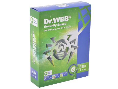 Антивирус Dr. Web Security Space 3 ПК/1 год (BHW-B-12M-3-A3)