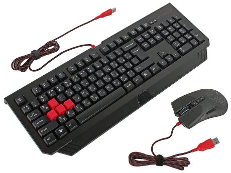 Клавиатура + мышь A4 Bloody Q1500 (Q110+Q9) черный USB Multimedia Gamer