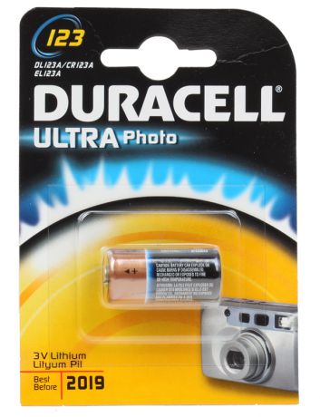Батарейки DURACELL  CR123 ULTRA (10/50/6000) Блистер  1 шт
