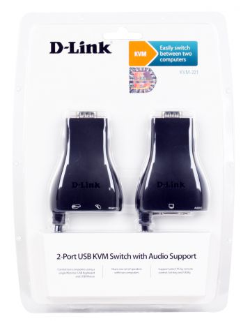 KVM-переключатель D-Link KVM-221/RU 2-портовый KVM-переключатель