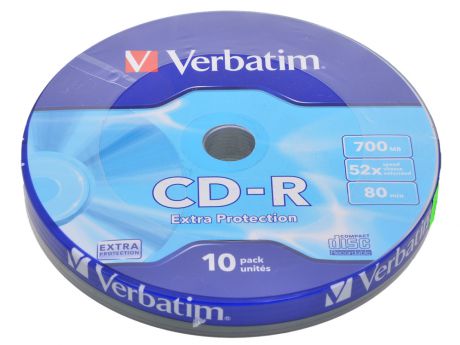 CD-R Verbatim 700Mb 52x Extra Protection 10шт Shrink