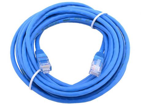 Сетевой кабель 15м UTP 5е, литой patch cord синий Aopen [ANP511_15M]