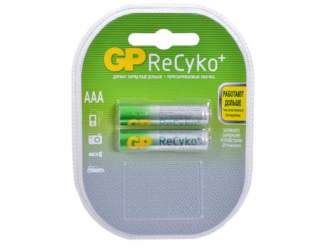 Аккумуляторы GP ReCyko 2шт, AAA, 850mAh, NiMH (85AAAHCB-C2)