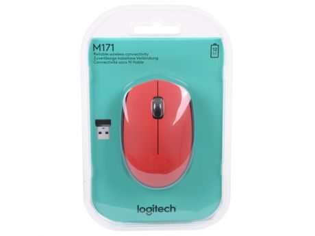 Мышь (910-004641) Logitech Wireless Mouse M171, Red