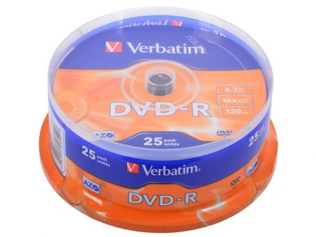 DVD-R Verbatim 4.7Gb 16х 25шт Cake Box