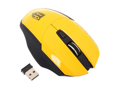 Беспроводная мышь Jet.A OM-U38G Yellow Comfort (1200/1600/2000 dpi, 5 кнопок, USB, бат. ААА 2шт)