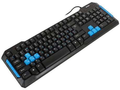 Клавиатура игровая SVEN Challenge 9500, чёрная, 104+10 клавиш, 8 дополнительных сменных клавиш