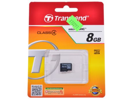 MicroSDHC Transcend  8GB Class 4 (TS8GUSDC4)