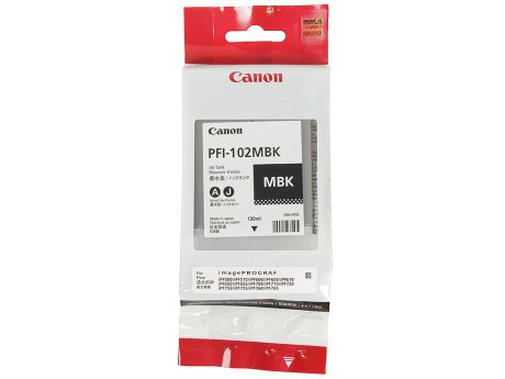 Картридж Canon PFI-102 MBK для плоттера iPF510/605/610/750. Матовый чёрный.