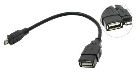 Кабель-переходник OTG MicroUSB--)USB-Af  VCOM [CU280]