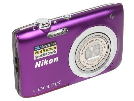 Фотоаппарат Nikon Coolpix A100 Purple (20.1Mp, 5x zoom, SD, USB, 2.6")