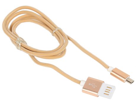 Кабель USB 2.0 Cablexpert, AM/microBM 5P, 1м золотой металлик