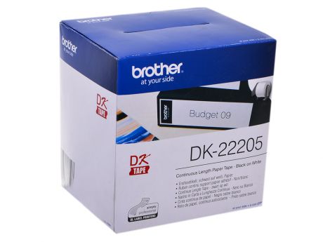 Лента Brother DK22205 бумажная клеящая белая 62мм