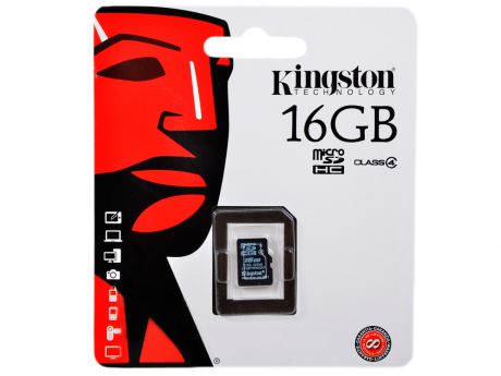 MicroSDHC Kingston 16GB Class 4 (SDC4/16GBSP)