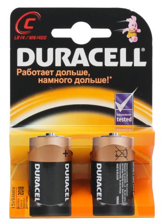 Батарейки DURACELL  LR14-2BL  (20/60/6000)  Блистер  2 шт