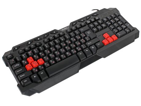 Клавиатура игровая SVEN Challenge 9700, чёрная, 104+9 клавиш, 8 дополнительных сменных клавиш