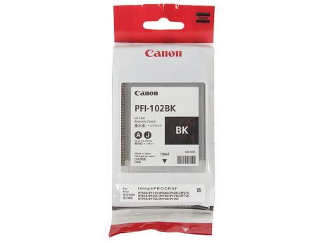 Картридж Canon PFI-102 BK для плоттера iPF510/605/610/750. Чёрный.
