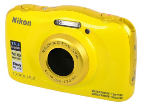 Фотоаппарат Nikon Coolpix W100 Yellow Backpack KIT (13.2Mp, 3x zoom, 2.7", SDXC, Влагозащитная, Ударопрочная) (водонепроницаемый 10 метров)