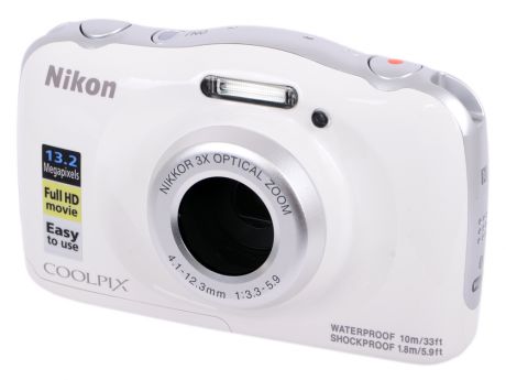 Фотоаппарат Nikon Coolpix W100 White Backpack KIT (13.2Mp, 3x zoom, 2.7", SDXC, Влагозащитная, Ударопрочная) (водонепроницаемый 10 метров)