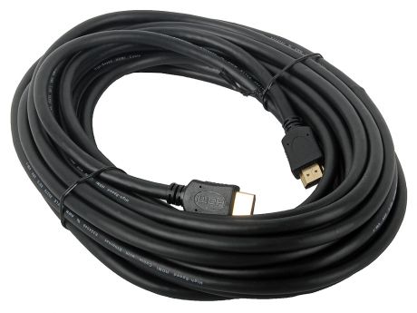 Кабель HDMI Gembird/Cablexpert, 10м, v1.4, 19M/19M, черный, позол.разъемы, экран, пакет  CC-HDMI4-10M