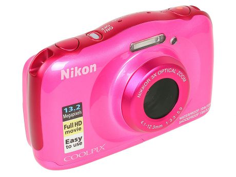 Фотоаппарат Nikon Coolpix W100 Pink Backpack KIT (13.2Mp, 3x zoom, 2.7", SDXC, Влагозащитная, Ударопрочная) (водонепроницаемый 10 метров)