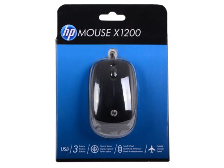 Мышь HP X1200 Wired Black Mouse (H6E99AA#ABB)