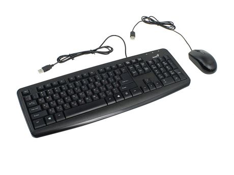 Клавиатура + Мышь Genius Wired Desktop Combo KM-130 , USB, Black, Rus