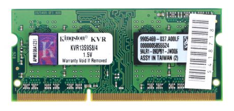 Память SO-DIMM DDR3 4096 Mb (pc-10600) 1333MHz Kingston, CL9 (Retail) (KVR13S9S8/4)
