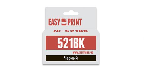 Картридж EasyPrint IC-CLI521BK для Canon PIXMA iP4700/MP540/620/980/MX860. Черный. с чипом Картридж EasyPrint IC-CLI521BK для Canon PIXMA iP4700/MP540