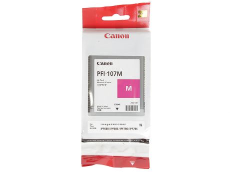 Картридж Canon PFI-107 M для плоттера iPF680/685/780/785. Пурпуный. 130 мл.